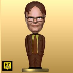 dwight-cults1.jpg STL file The Office Dwight Statue Figure Big Head・3D printer design to download