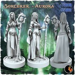 Aurora.png 3D file Aurora - Fantasy Elf Girls STL Vol 1・3D print design to download