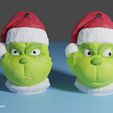 Grinch-Render.jpg Fichier STL Le Grinch - Accroche pour sapin de Noël・Design à télécharger et à imprimer en 3D, Sardac777