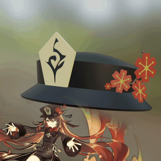 Hu Tao hat pattern for Cosplay - Genshin Impact 3D model