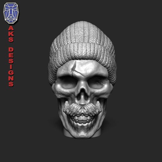 Skull with cap version 2 Penholder cum flowerpot 3D model