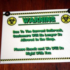 IMG_1627.JPG Free STL file Plague Plaque - a COVID-19 Quarantine Sign・3D printing idea to download
