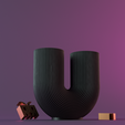 render_5.png U-Shape Ribbed Curl Vase 02