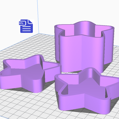 STL00502-1.png Fichier 3D Moule à bombe de bain 3 pièces étoile・Modèle à télécharger et à imprimer en 3D
