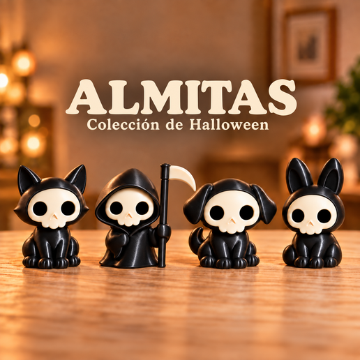 Colección ALMITAS Halloween Gatito Perrito Parca Conejito