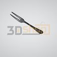 servingfork_main4.jpg Serving Fork - Kitchen tool, Kitchen equipment, cutlery, food, serving cutlery, decoration, 3D Scan, STL File
