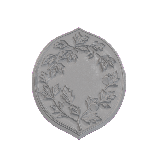 Oak Leaf and Acorn Wreath Shield Relief Panel STL