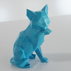 01.png Low poly sitting cat