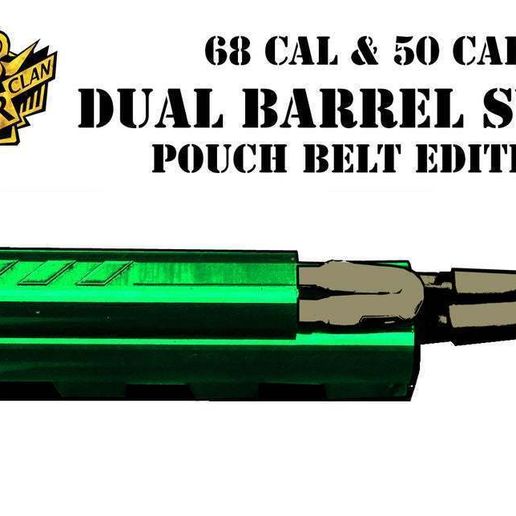 paintball 68 cal and 50 cal barrel swab belt case pouch holder - 3D model önizlemesi