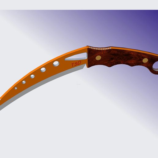 b1010030-tsd-karambit-long sw xt step stl - 3D model önizlemesi