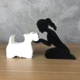 WhatsApp-Image-2023-06-02-at-14.10.36.jpeg Girl and her Scottish Terrier(tied hair) for 3D printer or laser cut
