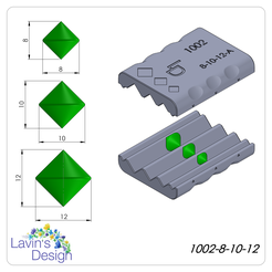 1002-8-10-12.png Fichier STL ROULEAU DE PERLES D'ARGILE POLYMÈRE / FORME DE DIAMANT / LED1002-8-10-12・Design pour imprimante 3D à télécharger
