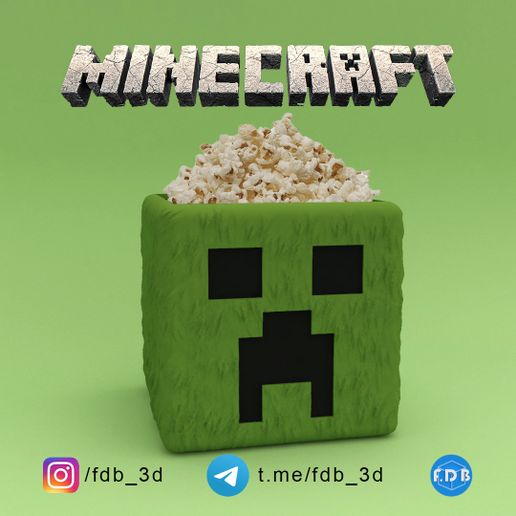 🌽 POP CORN POPCORN POPCORN POPPER CREEPER MINECRAFT 2025・ STL File for ...