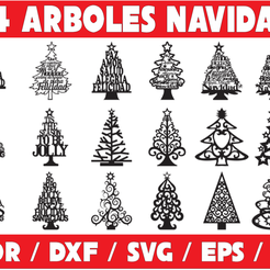 2020-04-17-15.png Laser Cut Vector Pack - 54 Christmas Trees With Bases