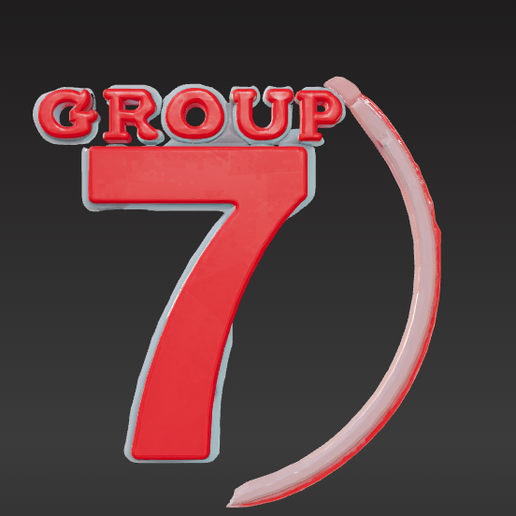Group-seven-pic.png Groupe 7 TikTok Viral Trend Badge Emblem Modèle 3D