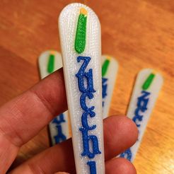 close-up.jpg Free STL file Zucchini Garden Markers・3D printer model to download