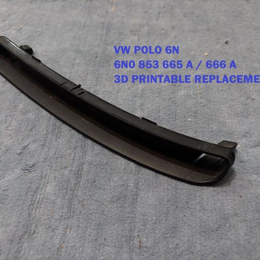 VW Polo 6N (1994–1999) Front Bumper Lower Opening Cover – 6N0 853 665 A / 666 A