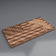 12.png USA Wavy Flag - CNC Files For Wood, 3D STL Model