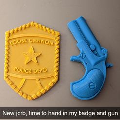 New jorb, time to hand in my badge and gun Badge and Gun