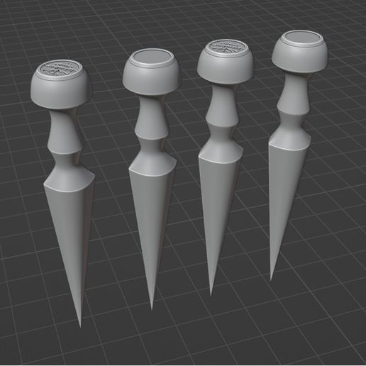 3D 文件 ZZZ Rina dagger spikes with logo for cosplay 💤 ・可下载 3D 打印机设计・Cults