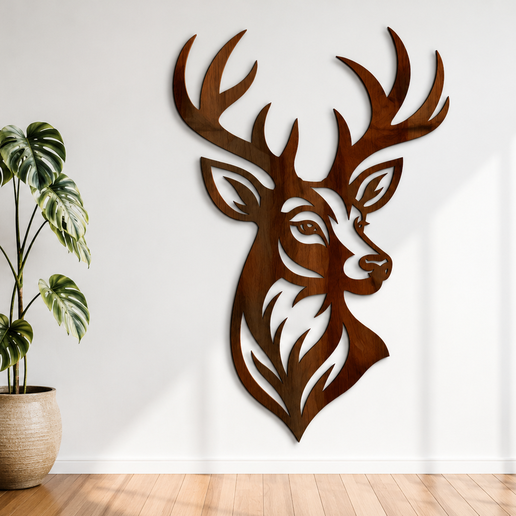 Deer Head Laser Cut File Metal Sign