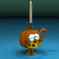 zapa.jpg Archivo STL Pumkin - Hallowen-candle holder・Modelo imprimible en 3D para descargar
