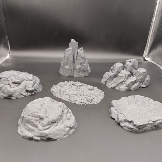 🪨 Rocky Outcrop Terrain Set – Modular Rocks for Tabletop Gaming (STL ...