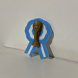 escarapela-1.png STL file ARGENTINA WORLD CHAMPION BADGE・3D printer model to download