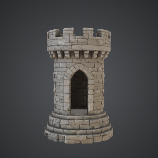Medieval Stone Watchtower – Castle Terrain Tower