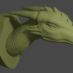 TheBiggestGame.png Download free STL file The Biggest Game - Mounted Dragon head • 3D printable object, Piggie