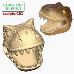T-Rex-Gadget-Ball-1200x1200.jpg T-Rex Gadget Box 3D Sculpting Printable Model
