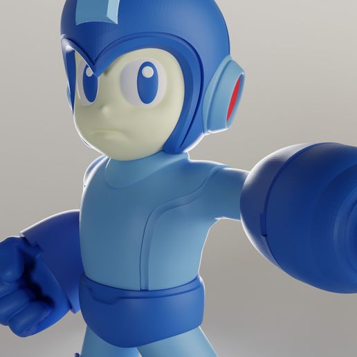 04-megaman-close-up.jpg MegaMan – 3D Printable Action Figure | Color-Separated STLs for Easy Multi-Material Printing