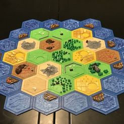 featured_preview_2019-09-02_16.58.23.jpg Free STL file Complete Catan Tile Set - Single Nozzle, Multi-color Layers・3D print design to download