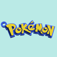 llavero-pokemon-tipografia.png pokemon keychain typography stl model 3d