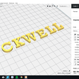 CURA.png ROCKWELL font uppercase STL file 3D
