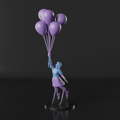 1.png Dreamy Girl with Balloons - Banksy Inspired - (Easy to Print)