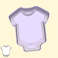 05-1.jpg Archivo STL Cortadores de galletas para baby shower - #05 - body de bebé (estilo 1)・Objeto imprimible en 3D para descargar