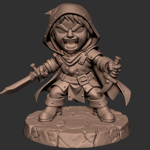 Rage Rogue – Chibi Fantasy Assassin (3D Printable)