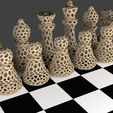 Chess_Set_-_Voronoi_display_large.jpg Free STL file Chess Set - Voronoi Style・Object to download and to 3D print