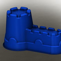 chateau-de-sable.jpg Fichier STL Château de sable et muraille・Plan à imprimer en 3D à télécharger