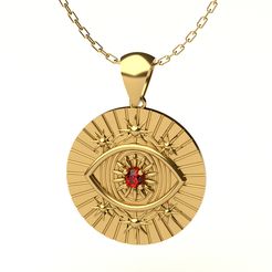 P029-1.jpg STL file Evil eye Pendant P 029・3D print model to download