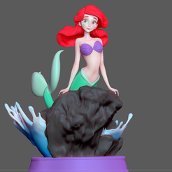 1.png 3D-Datei ARIEL LITTLE MERMAID 3 DISNEY ANIMATION CHARAKTER STATUE prinzessin 3d PRINT・3D-Druck-Idee zum Herunterladen