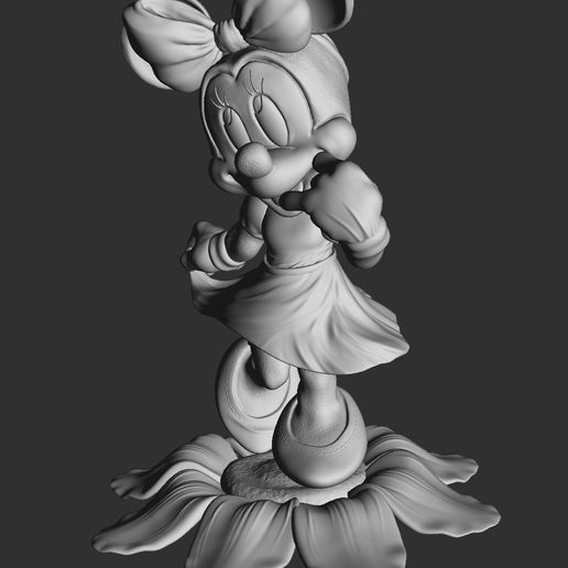 4.jpg Minnie mouse con flor. STL 3d imprimible montar y sólido.