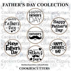 Slide1.jpg Download STL file Set of 7 Fondant Cutters and Stamps for Father Day Cupcakes and Cookies / Set de 7 Cortadoes de Fondant para Cupcakes y Galletas del Dia del Padre / 7 Fondant Cutters and Stamps for Father Day Cupcakes and Cookies • 3D printer template, Cookiescutters