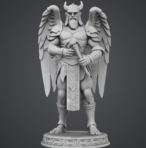 👽 Winged Warrior Statue・ STL File for 3D printing・Cults