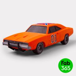 General-Lee_01.jpg 3D file Foldable The-Dukes-of-Hazzard Dodge-Charger 1969・3D printer model to download
