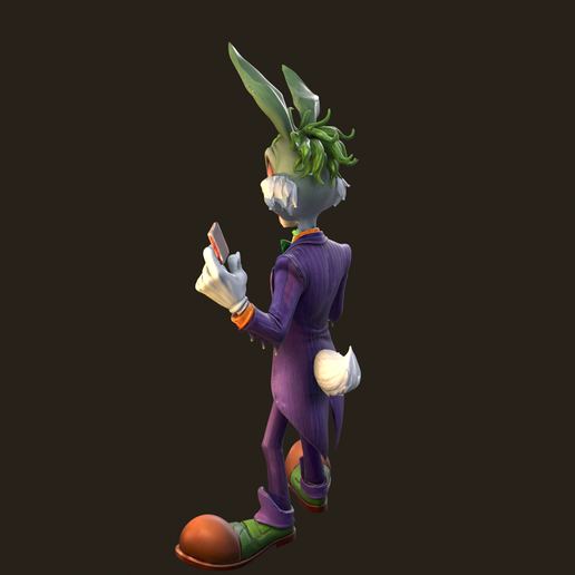 tbrender013.png JOKER BUGS BUNNY - "What's Up, Puddin'?" - 3D Print Statue