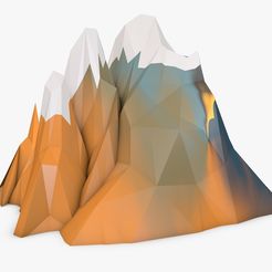 Mountain-low-poly01.jpg Archivo 3D Montaña low poly・Modelo para descargar y imprimir en 3D