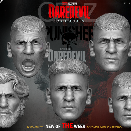 THE PUNISHER JON BERNTHAL HEADS SET