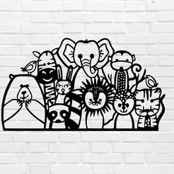 murbrique.jpg Archivo STL Decoración de pared animales bebé niños・Plan de impresión en 3D para descargar